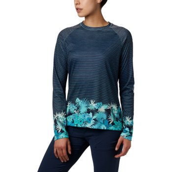 Columbia Ženske Majice S Kapuljačom - PFG Super Tidal Long Sleeve Prugice | MYFZ-60249
